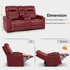 image:imageMCombo 80 Zero Gravity Oversized Power Reclining Loveseat with Adjustable Headrest for Living Room Double Recliner Sofa with USB amp Type C Armrest Storage amp LED Light HTS401SETRed