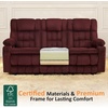 image:imageMCombo 807 W 3 Seater Power Reclining Sofa with Heat and Vibration Massage Zero Gravity Recliner Sofa Couch for Living Room Fabric 6316M3 Brown 3SeaterBurgundy