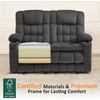 image:imageMCombo 807 W 3 Seater Power Reclining Sofa with Heat and Vibration Massage Zero Gravity Recliner Sofa Couch for Living Room Fabric 6316M3 Brown 3SeaterDark Grey