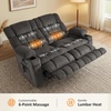 image:imageMCombo 807 W 3 Seater Power Reclining Sofa with Heat and Vibration Massage Zero Gravity Recliner Sofa Couch for Living Room Fabric 6316M3 Brown 3SeaterDark Grey
