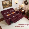 image:imageMCombo 807 W 3 Seater Power Reclining Sofa with Heat and Vibration Massage Zero Gravity Recliner Sofa Couch for Living Room Fabric 6316M3 Brown 3SeaterBurgundy