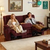 image:imageMCombo 807 W 3 Seater Power Reclining Sofa with Heat and Vibration Massage Zero Gravity Recliner Sofa Couch for Living Room Fabric 6316M3 Brown 3SeaterBurgundy