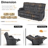 image:imageMCombo 807 W 3 Seater Power Reclining Sofa with Heat and Vibration Massage Zero Gravity Recliner Sofa Couch for Living Room Fabric 6316M3 Brown 3SeaterDark Grey