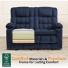 image:imageMCombo 807 W 3 Seater Power Reclining Sofa with Heat and Vibration Massage Zero Gravity Recliner Sofa Couch for Living Room Fabric 6316M3 Brown 3SeaterNavy Blue