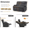 image:imageMCombo 807 W 3 Seater Power Reclining Sofa with Heat and Vibration Massage Zero Gravity Recliner Sofa Couch for Living Room Fabric 6316M3 Brown 3SeaterDark Grey