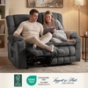 image:imageMCombo 807 W 3 Seater Power Reclining Sofa with Heat and Vibration Massage Zero Gravity Recliner Sofa Couch for Living Room Fabric 6316M3 Brown 3SeaterDark Grey