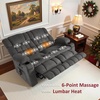 image:imageMCombo 807 W 3 Seater Power Reclining Sofa with Heat and Vibration Massage Zero Gravity Recliner Sofa Couch for Living Room Fabric 6316M3 Brown 3SeaterDark Grey
