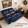 image:imageMCombo 807 W 3 Seater Power Reclining Sofa with Heat and Vibration Massage Zero Gravity Recliner Sofa Couch for Living Room Fabric 6316M3 Burgundy 3SeaterNavy Blue