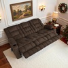 image:imageMCombo 807 W 3 Seater Power Reclining Sofa with Heat and Vibration Massage Zero Gravity Recliner Sofa Couch for Living Room Fabric 6316M3 Burgundy 3SeaterBrown