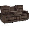 image:imageMCombo 807 W 3 Seater Power Reclining Sofa with Heat and Vibration Massage Zero Gravity Recliner Sofa Couch for Living Room Fabric 6316M3 Burgundy 3SeaterBrown