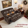 image:imageMCombo 807 W 3 Seater Power Reclining Sofa with Heat and Vibration Massage Zero Gravity Recliner Sofa Couch for Living Room Fabric 6316M3 Burgundy 3SeaterBrown