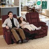 image:imageMCombo 807 W 3 Seater Power Reclining Sofa with Heat and Vibration Massage Zero Gravity Recliner Sofa Couch for Living Room Fabric 6316M3 Burgundy 3SeaterBurgundy