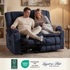 image:imageMCombo 807 W 3 Seater Power Reclining Sofa with Heat and Vibration Massage Zero Gravity Recliner Sofa Couch for Living Room Fabric 6316M3 Burgundy 3SeaterNavy Blue