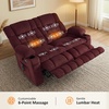 image:imageMCombo 807 W 3 Seater Power Reclining Sofa with Heat and Vibration Massage Zero Gravity Recliner Sofa Couch for Living Room Fabric 6316M3 Burgundy 3SeaterBurgundy