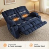 image:imageMCombo 807 W 3 Seater Power Reclining Sofa with Heat and Vibration Massage Zero Gravity Recliner Sofa Couch for Living Room Fabric 6316M3 Burgundy 3SeaterNavy Blue