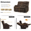 image:imageMCombo 807 W 3 Seater Power Reclining Sofa with Heat and Vibration Massage Zero Gravity Recliner Sofa Couch for Living Room Fabric 6316M3 Burgundy 3SeaterBrown