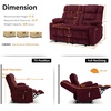 image:imageMCombo 807 W 3 Seater Power Reclining Sofa with Heat and Vibration Massage Zero Gravity Recliner Sofa Couch for Living Room Fabric 6316M3 Burgundy 3SeaterBurgundy