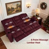 image:imageMCombo 807 W 3 Seater Power Reclining Sofa with Heat and Vibration Massage Zero Gravity Recliner Sofa Couch for Living Room Fabric 6316M3 Burgundy 3SeaterBurgundy