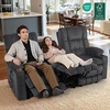 image:imageMCombo 807 W 3 Seater Power Reclining Sofa with Heat and Vibration Massage Zero Gravity Recliner Sofa Couch for Living Room Fabric 6316M3 Burgundy 3SeaterDark Grey