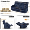 image:imageMCombo 807 W 3 Seater Power Reclining Sofa with Heat and Vibration Massage Zero Gravity Recliner Sofa Couch for Living Room Fabric 6316M3 Burgundy 3SeaterNavy Blue
