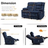 image:imageMCombo 807 W 3 Seater Power Reclining Sofa with Heat and Vibration Massage Zero Gravity Recliner Sofa Couch for Living Room Fabric 6316M3 Burgundy 3SeaterNavy Blue