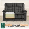 image:imageMCombo 807 W 3 Seater Power Reclining Sofa with Heat and Vibration Massage Zero Gravity Recliner Sofa Couch for Living Room Fabric 6316M3 Burgundy 3SeaterDark Grey