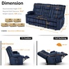 image:imageMCombo 807 W 3 Seater Power Reclining Sofa with Heat and Vibration Massage Zero Gravity Recliner Sofa Couch for Living Room Fabric 6316M3 Burgundy 3SeaterNavy Blue