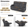 image:imageMCombo 807 W 3 Seater Power Reclining Sofa with Heat and Vibration Massage Zero Gravity Recliner Sofa Couch for Living Room Fabric 6316M3 Burgundy 3SeaterDark Grey