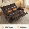 image:imageMCombo 807 W 3 Seater Power Reclining Sofa with Heat and Vibration Massage Zero Gravity Recliner Sofa Couch for Living Room Fabric 6316M3 Burgundy 3SeaterBrown