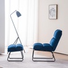image:imageMCombo Accent Chair with Ottoman Set Modern Armless Chair for Living Room Bedroom Small Space 4013 HeatStamped Fabric Dark BrownBlue