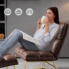 image:imageMCombo Accent Chair with Ottoman Set Modern Armless Chair for Living Room Bedroom Small Space 4013 HeatStamped Fabric Dark BrownDark Brown