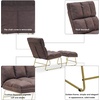 image:imageMCombo Accent Chair with Ottoman Set Modern Armless Chair for Living Room Bedroom Small Space 4013 HeatStamped Fabric Dark BrownDark Brown