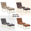 image:imageMCombo Accent Chair with Ottoman Set Modern Armless Chair for Living Room Bedroom Small Space 4013 HeatStamped Fabric Dark BrownDark Brown