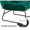 image:imageMCombo Accent Chair with Ottoman Set Modern Armless Chair for Living Room Bedroom Small Space 4013 HeatStamped Fabric Dark BrownDark Green