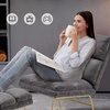 image:imageMCombo Accent Chair with Ottoman Set Modern Armless Chair for Living Room Bedroom Small Space 4013 HeatStamped Fabric Dark BrownGrey