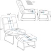 image:imageMCombo Accent Chair with Ottoman Set Modern Armless Chair for Living Room Bedroom Small Space 4013 HeatStamped Fabric Dark BrownGrey