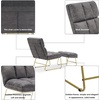 image:imageMCombo Accent Chair with Ottoman Set Modern Armless Chair for Living Room Bedroom Small Space 4013 HeatStamped Fabric Dark BrownGrey