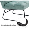 image:imageMCombo Accent Chair with Ottoman Set Modern Armless Chair for Living Room Bedroom Small Space 4013 HeatStamped Fabric Dark BrownLight Green