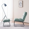 image:imageMCombo Accent Chair with Ottoman Set Modern Armless Chair for Living Room Bedroom Small Space 4013 HeatStamped Fabric Dark BrownLight Green