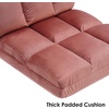 image:imageMCombo Accent Chair with Ottoman Set Modern Armless Chair for Living Room Bedroom Small Space 4013 HeatStamped Fabric Dark BrownPink