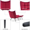 image:imageMCombo Accent Chair with Ottoman Set of 2 Modern Velvet Wingback Reading Chair with Lumbar Pillow Upholstered Lounge Armchair with Footrest for Living Room Bedroom Small Space 4079 2 Dark GreyBurgundy