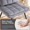 image:imageMCombo Accent Chair with Ottoman Set of 2 Modern Velvet Wingback Reading Chair with Lumbar Pillow Upholstered Lounge Armchair with Footrest for Living Room Bedroom Small Space 4079 2 Dark GreyDark Grey