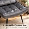 image:imageMCombo Accent Chair with Ottoman Set of 2 Modern Velvet Wingback Reading Chair with Lumbar Pillow Upholstered Lounge Armchair with Footrest for Living Room Bedroom Small Space 4079 2 Dark GreyDark Grey