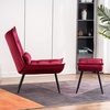 image:imageMCombo Accent Chair with Ottoman Set of 2 Modern Velvet Wingback Reading Chair with Lumbar Pillow Upholstered Lounge Armchair with Footrest for Living Room Bedroom Small Space 4079 2 Dark GreyBurgundy