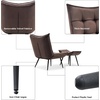 image:imageMCombo Accent Chair with Ottoman Set of 2 Modern Velvet Wingback Reading Chair with Lumbar Pillow Upholstered Lounge Armchair with Footrest for Living Room Bedroom Small Space 4079 2 Dark GreyBrown