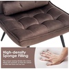 image:imageMCombo Accent Chair with Ottoman Set of 2 Modern Velvet Wingback Reading Chair with Lumbar Pillow Upholstered Lounge Armchair with Footrest for Living Room Bedroom Small Space 4079 2 Dark GreyBrown