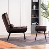 image:imageMCombo Accent Chair with Ottoman Set of 2 Modern Velvet Wingback Reading Chair with Lumbar Pillow Upholstered Lounge Armchair with Footrest for Living Room Bedroom Small Space 4079 2 Dark GreyBrown