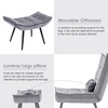 image:imageMCombo Accent Chair with Ottoman Set of 2 Modern Velvet Wingback Reading Chair with Lumbar Pillow Upholstered Lounge Armchair with Footrest for Living Room Bedroom Small Space 4079 2 Dark GreyDark Grey