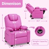 image:imageMCombo Big Kids Recliner for Ages 3 Child Reclining Chair Toddlers Recliner Sofa with Cup Holders Fabric CamouflagePink