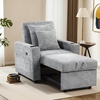 image:imageMCombo Convertible Sleeper Chair Bed 3in1 Folding Sofa Chair with Adjustable Backrest PullOut Bed with USB Port Cup Holders Linen Fabric for Small Spaces Living Room Guest Room Office VN6001